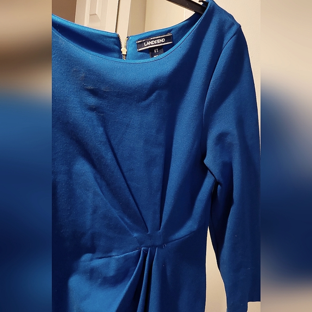Lands End Size 6T Royal Blue Capri Blue Long Sleeve. Office Wear knee Topper